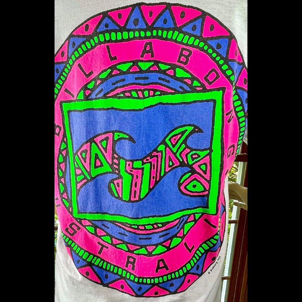 ▪️VTG▪️BILLABONG▪️1990's Neon Wave Graphic T-shirt - Picture 5 of 9